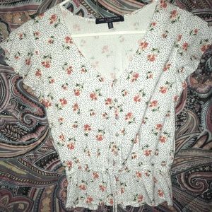 short sleeve tie blouse!